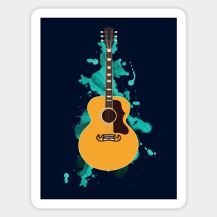 Jumbo Style Acoustic Guitar Natural Finish Sticker